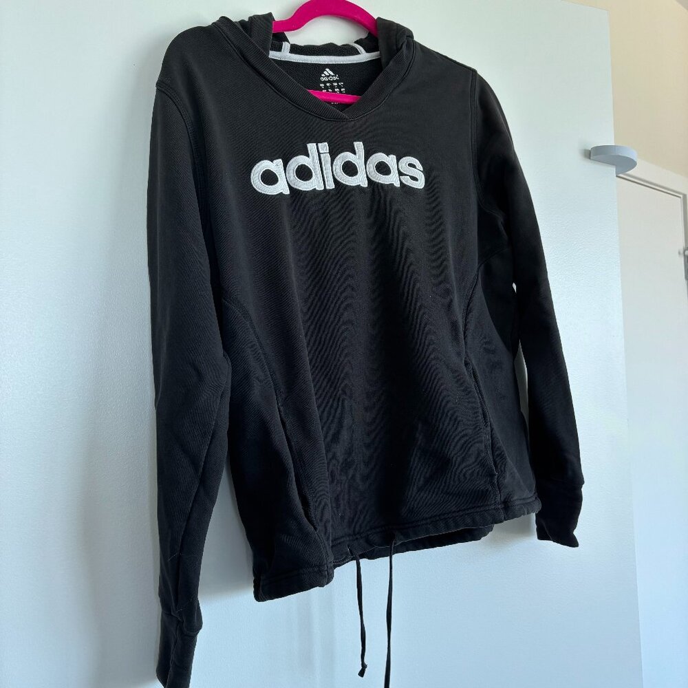 Adidas Drawstring Cropped Hoodie Size 6 Pockets